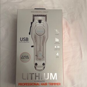 Members Only Silver & White Lithium Cordless Professional Hair Trimmer